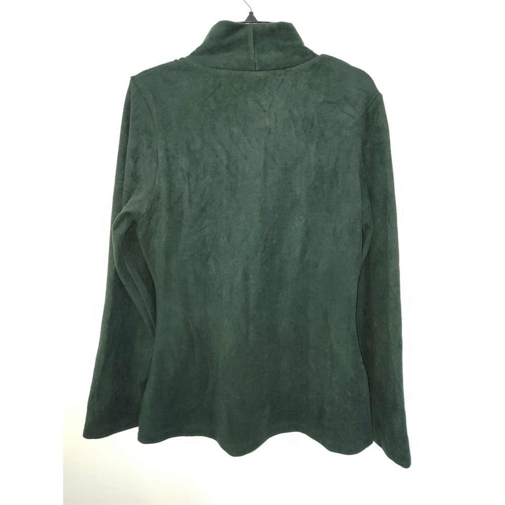 OGL Move Forest Green Fleece Turtleneck Long Sleeve Pullover Top Womens 2XL - Picture 2 of 4